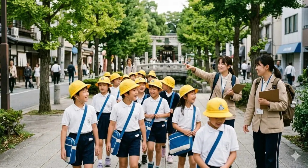 黄色い帽子の子供たちは誰？